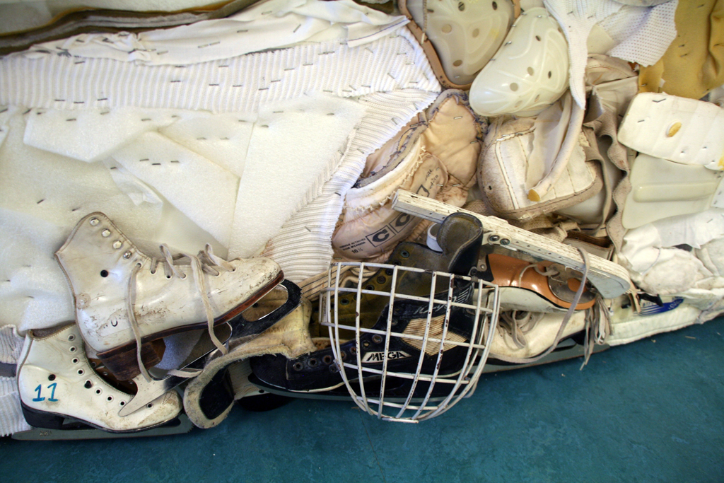 Liz Pead, Louis Riel The Church at Batoche, detail, Installations, World of Threads Festival 2014.