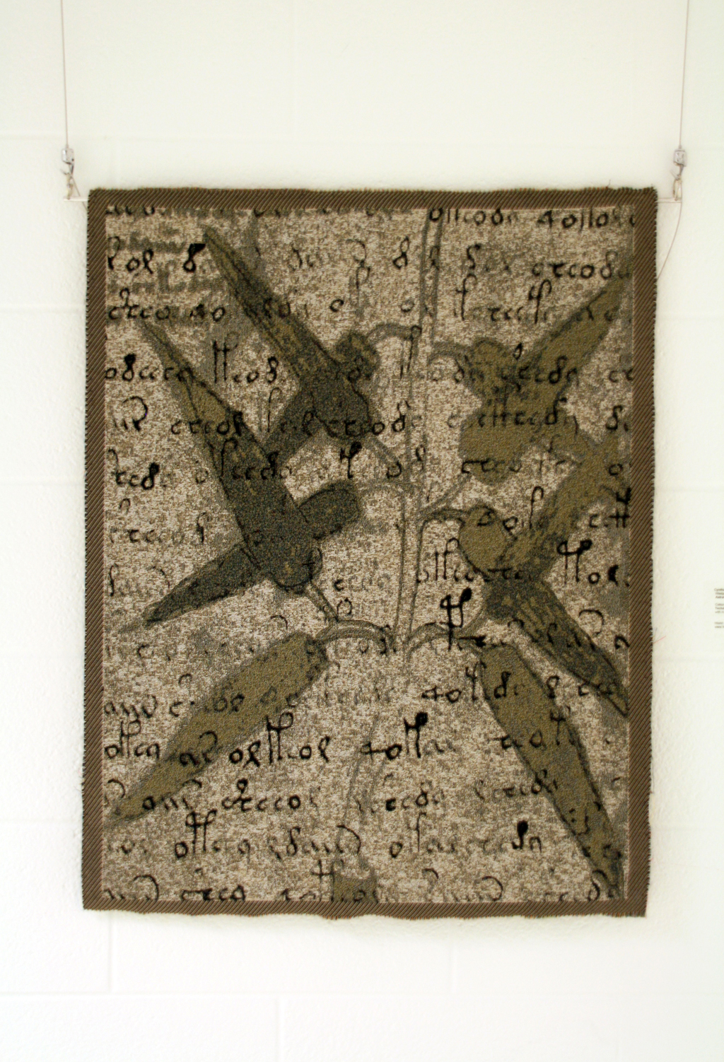 Sketch, 2016,  84 H x  69 W cm, cotton warp, cotton weft, rayon threads Technique:  Jacquard  woven tapestry.