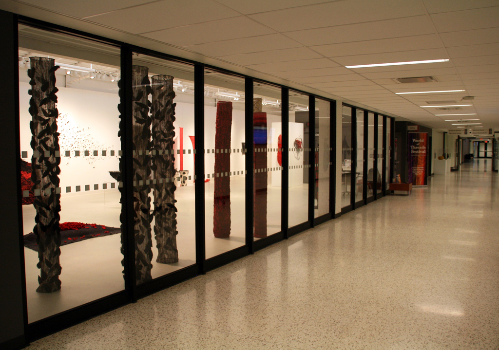 Installation view: The Red and the Black exhibition, World of Threads Festival 2014.