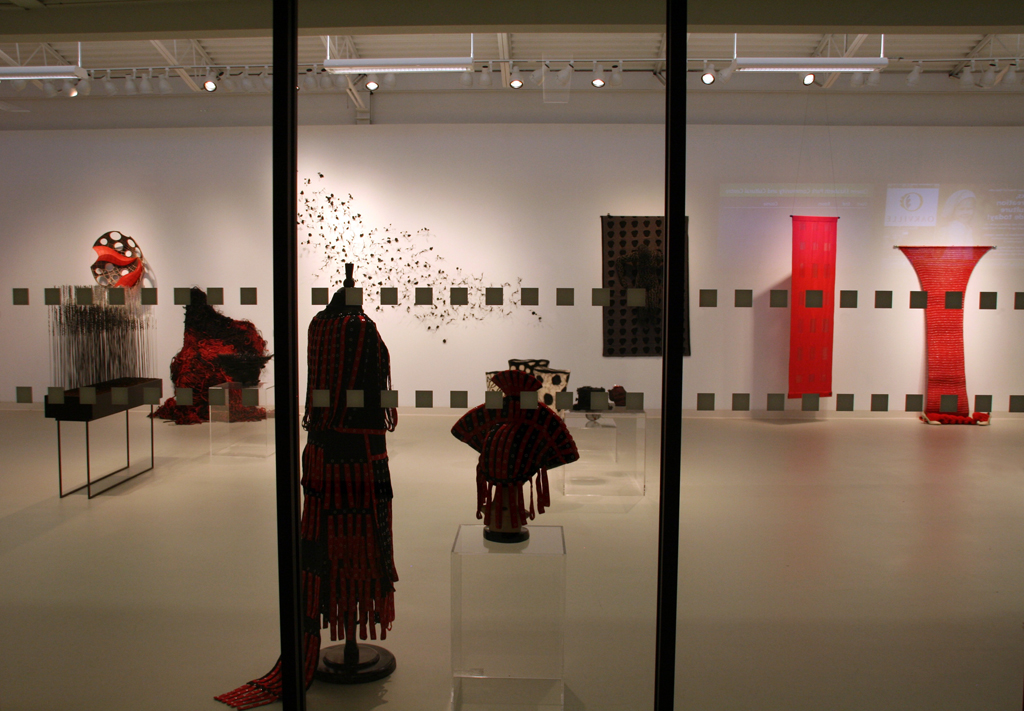 Installation view: The Red and the Black exhibition, World of Threads Festival 2014.