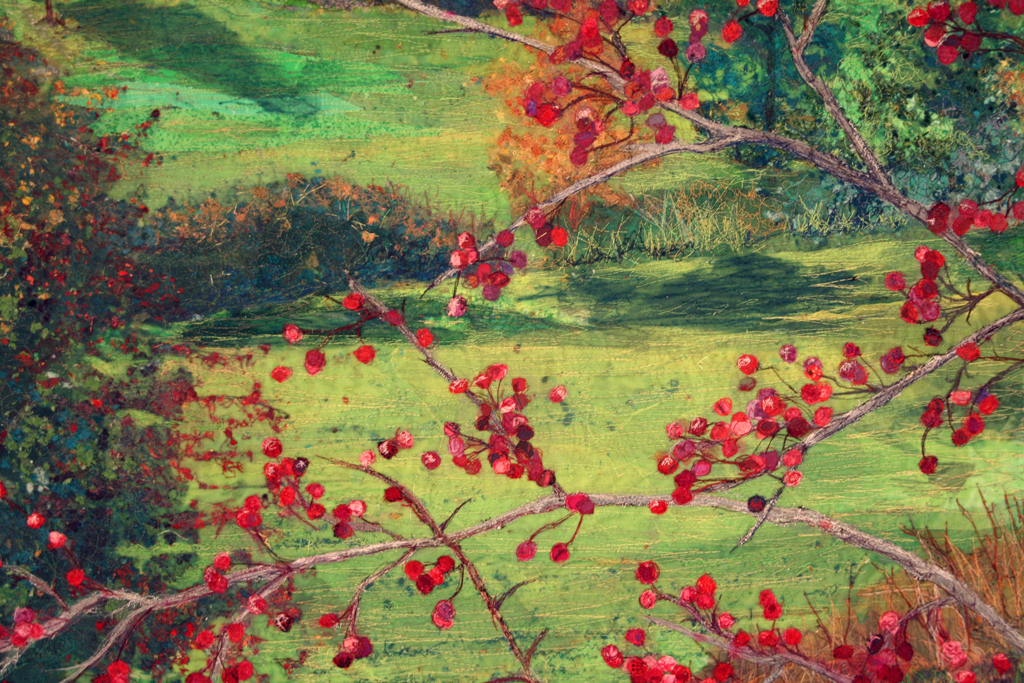 Autumn Branches against Green Hill, detail.