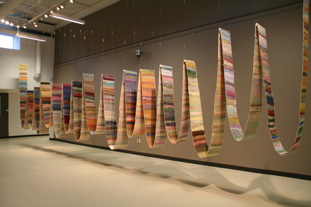 Judy Martin, Not to Know but to Go On installation, World of Threads Festival 2014.