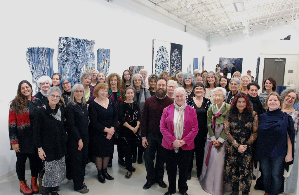 Artists and Curators gather in the gallery, Flow exhibition, Festival 2018.