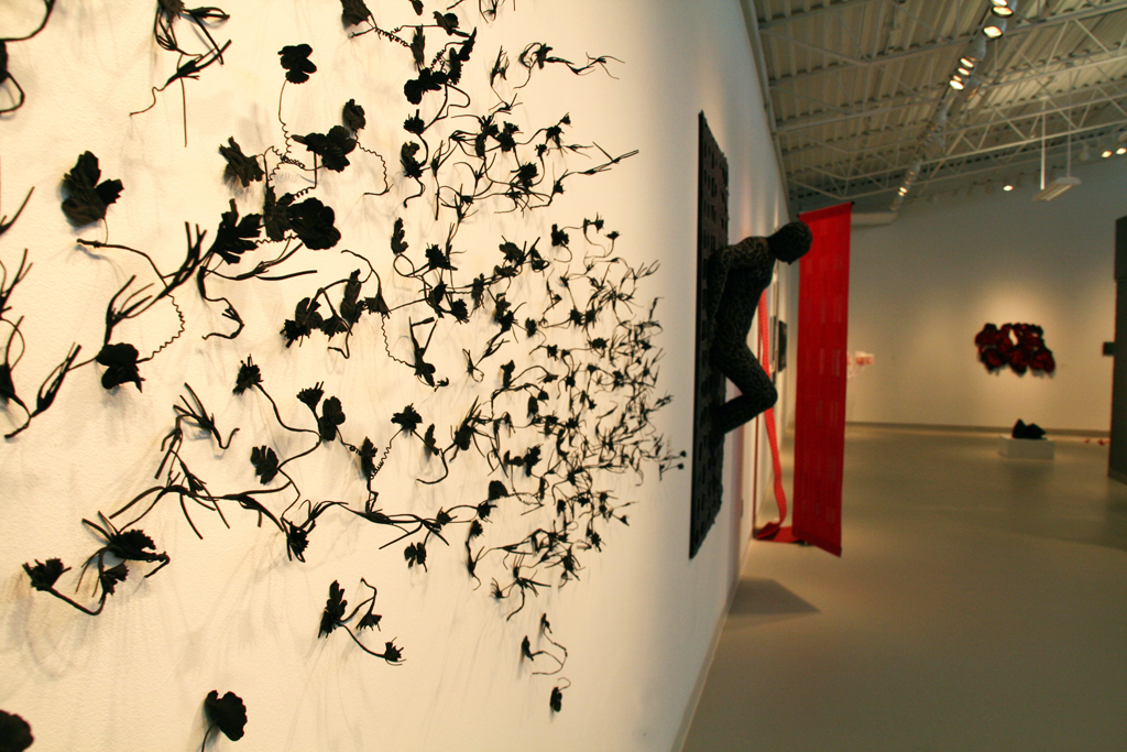 Installation view: The Red and the Black exhibition, World of Threads Festival 2014.