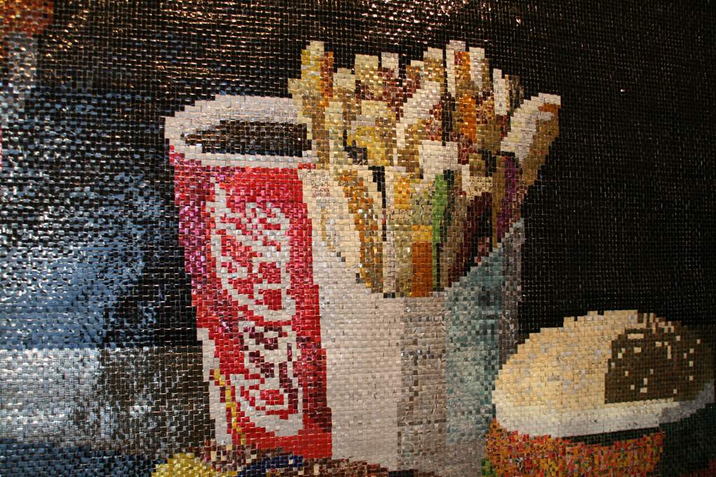 Carmelo Arnoldin, The Last Supper, detail, The Last Supper exhibition, World of Threads Festival 2014.