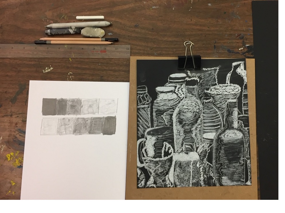 Art Class, student art assignment.