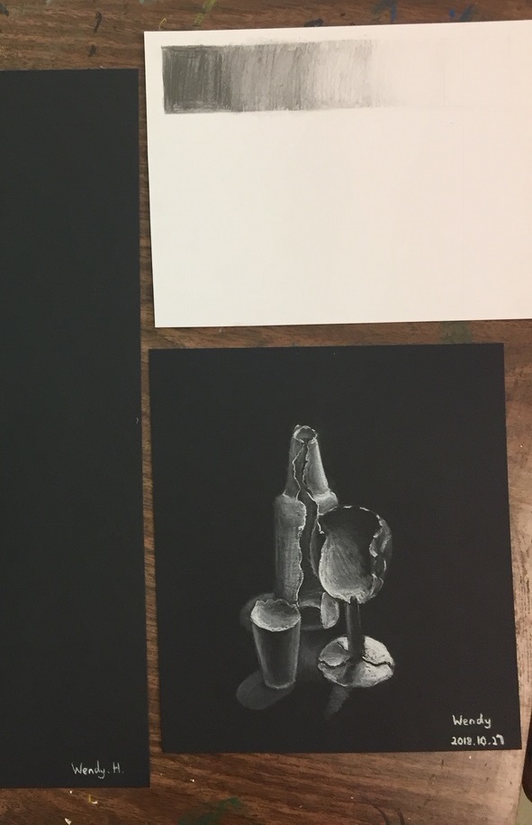 Art Class, student art assignment.