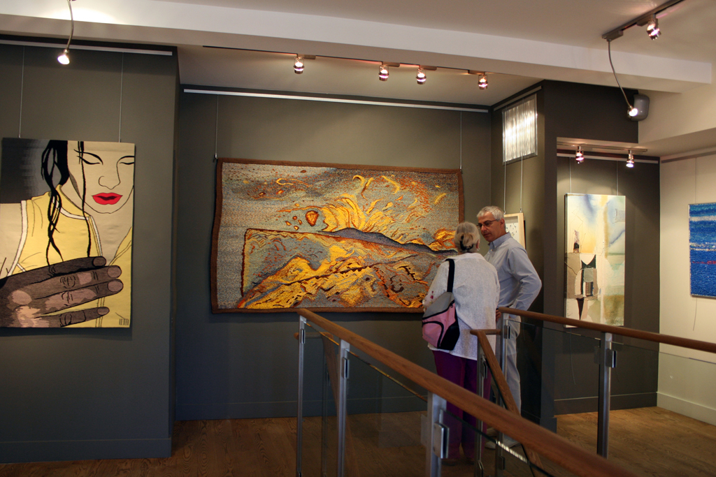 Visitors at the opening of the Common Thread International exhibition Part 2, World of Threads Festival 2009.