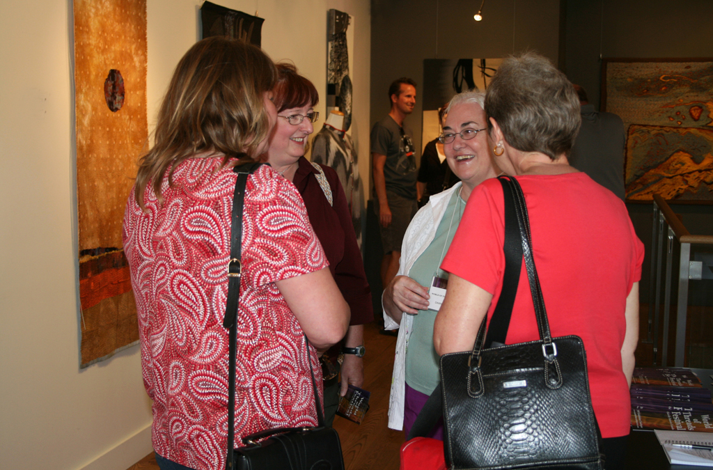 Visitors at the opening of the Common Thread International exhibition Part 2, World of Threads Festival 2009.