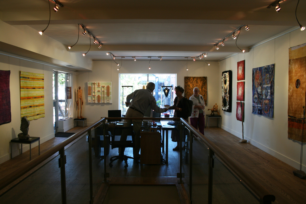 Visitors at the opening of the Common Thread International exhibition Part 2, World of Threads Festival 2009.