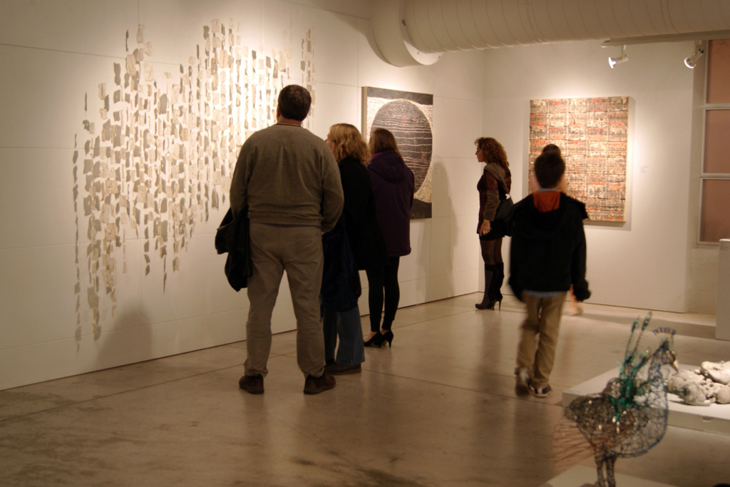 Visitors at the opening of the Memento mori exhibition.