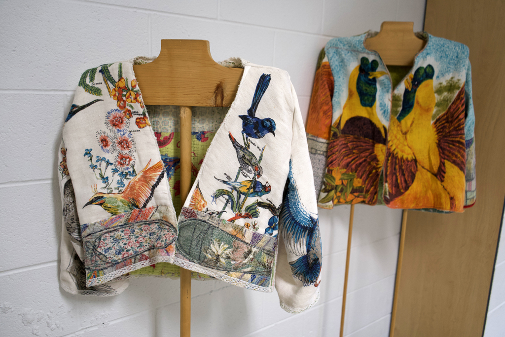 Bird Jacket 1, and 2, Anne Kelly, Cat Walk III, World of Threads Festival 2023-24.