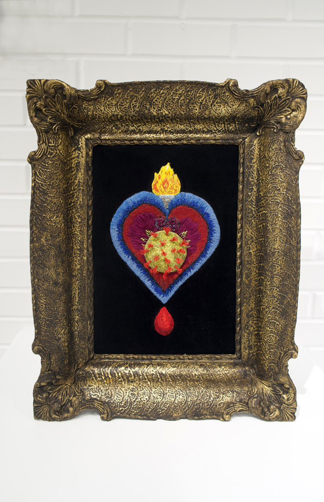 Bleeding Heart of St Corona,  Leanne Powers, Forever Covid, World of Threads Festival 2023-24.