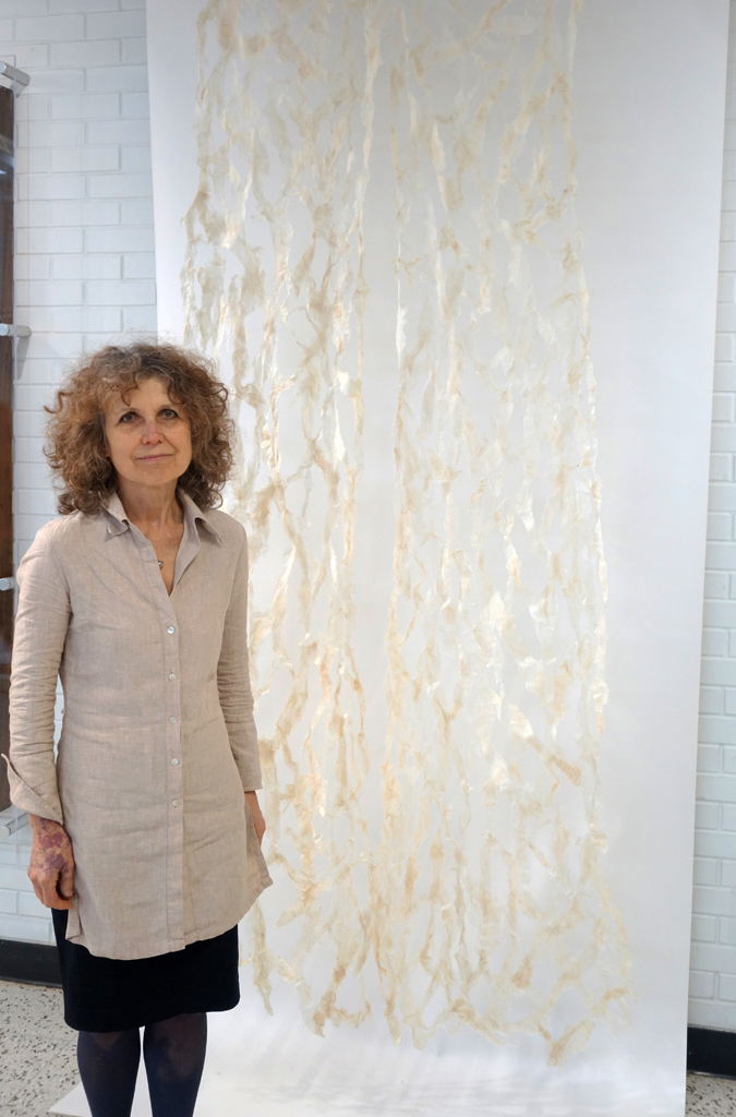 Artist: Dagmar Kovar at the  opening of the World of Threads Festival 2023-24.