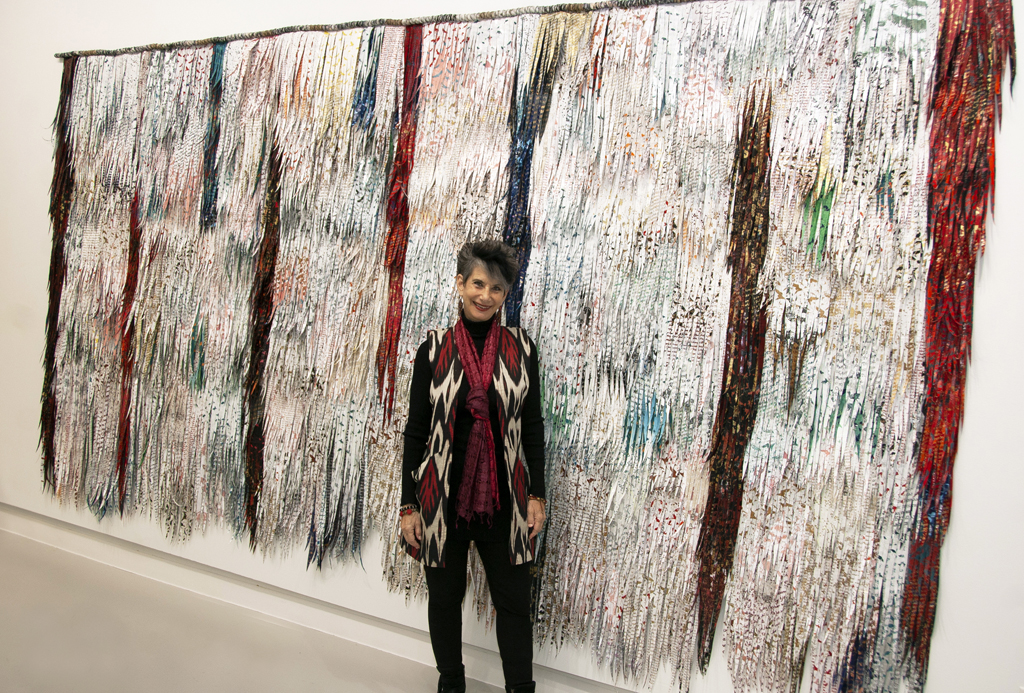 Deborah Kruger at the opening of the World of Threads Festival 2023-24.