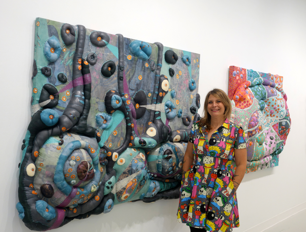 Gretchen Jankowski at the opening of the World of Threads Festival 2023-24.