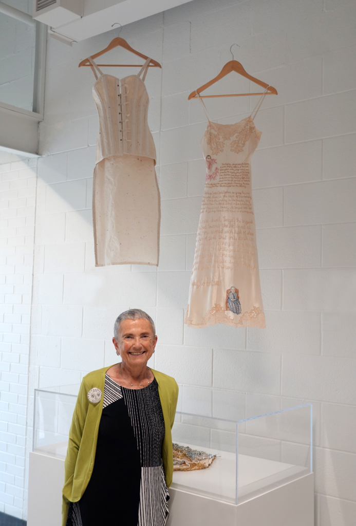 Roz Ritter at the opening of the World of Threads Festival 2023-24.