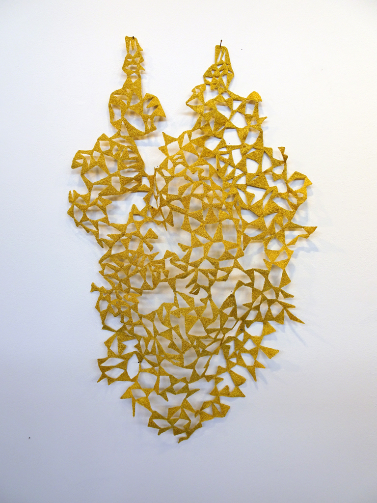 Golden Shield, Jennifer Crenshaw, Cosmic Geometry exhibition, World of Threads Festival 