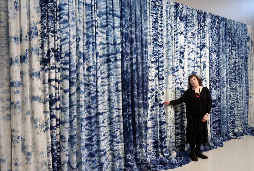 Bonnie J Smith at the opening of the World of Threads Festival 2023-24.