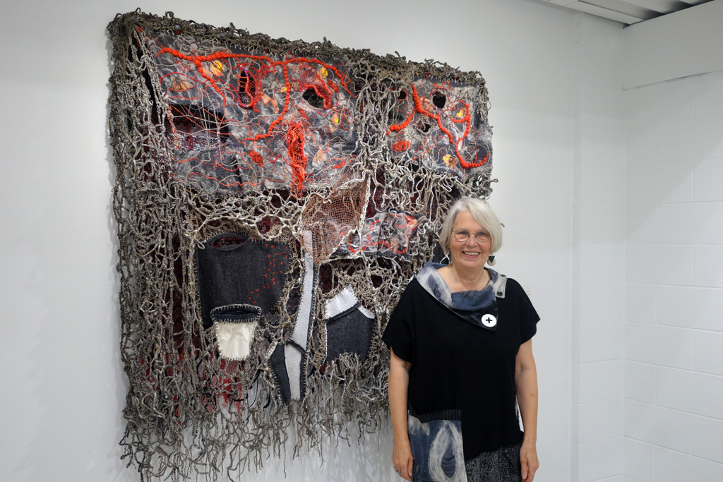 Elizabeth Babyn at the opening of the World of Threads Festival 2023-24.