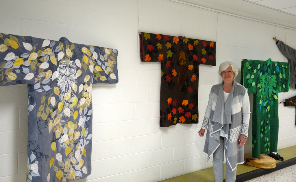 Pat Burns-Wendland at the opening of the World of Threads Festival 2023-24.