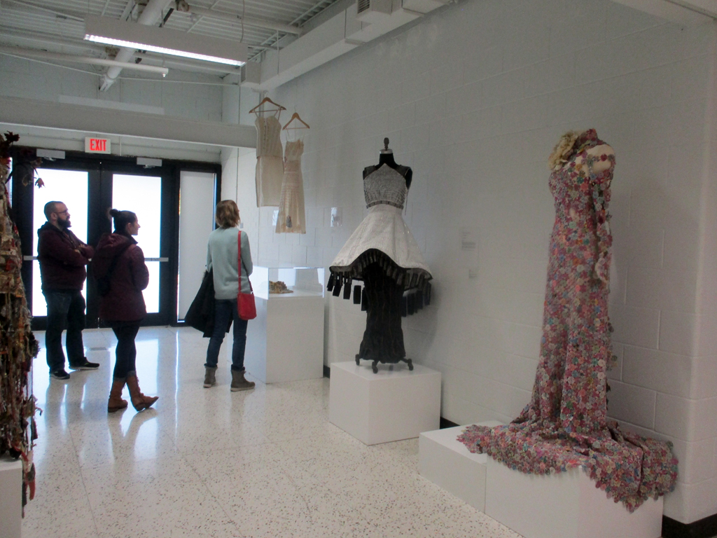 Visitors to Cat Walk III, World of Threads Festival 2023-24.