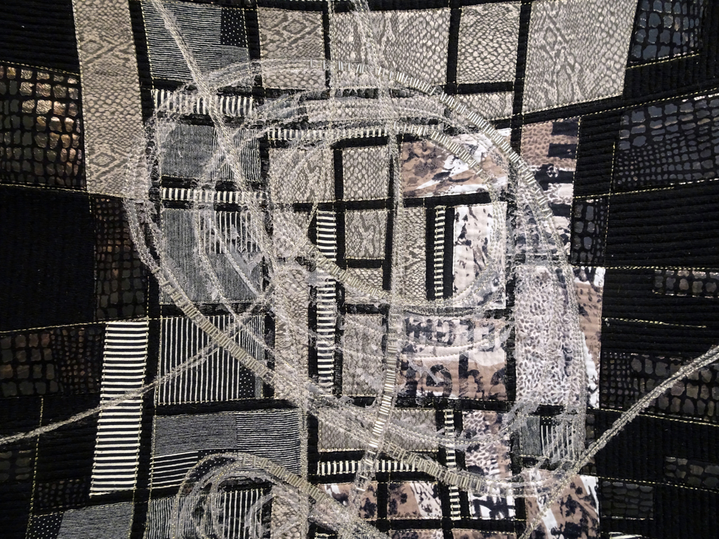 Gridlock, detail, Milena Radeva, Cosmic Geometry exhibition, World of Threads Festival 
