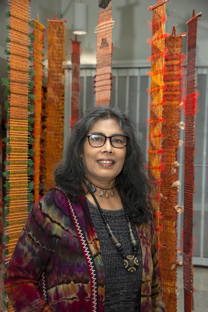 Artist: Boisali Biswas at the opening of the  World of Threads Festival 2023-24.