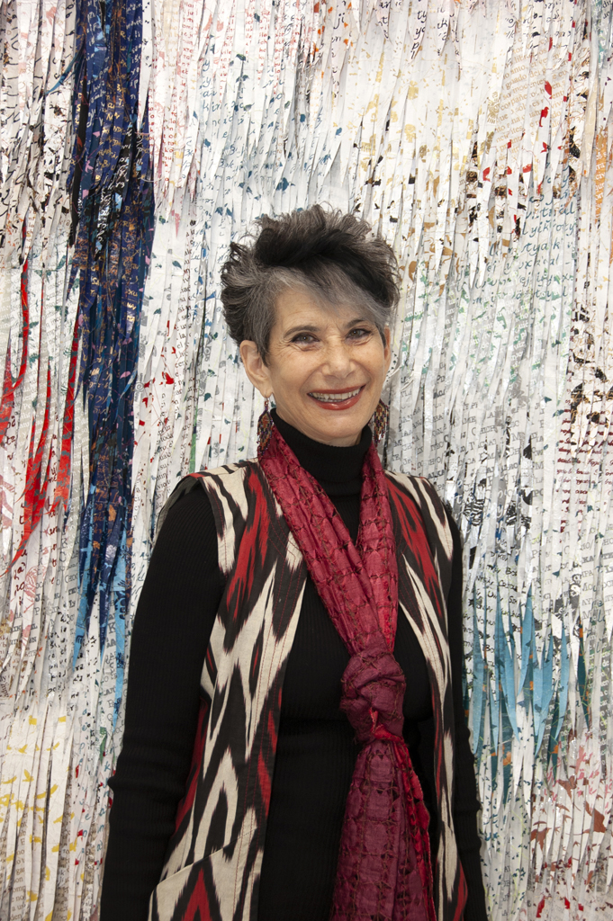 Deborah Kruger at the opening of the World of Threads Festival 2023-24.