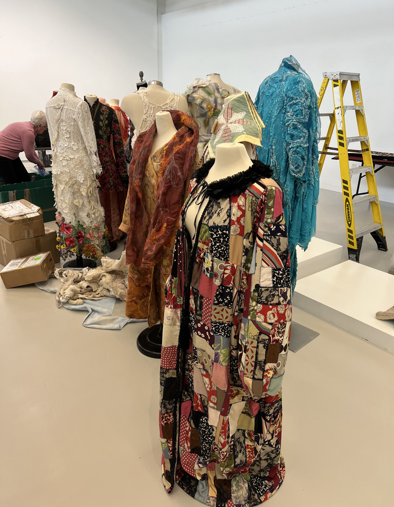 Items ready for installing for Cat Walk III, World of Threads Festival 2023-24.