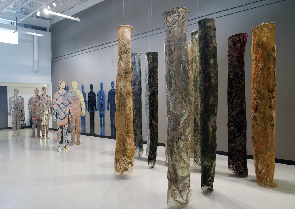 Installation view: artwork in the Display Area Gallery, World of Threads Festival 2023-24.