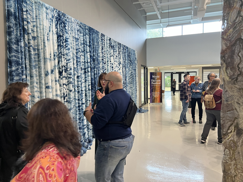 Bonnie J Smith at the opening of the World of Threads Festival 2023-24.