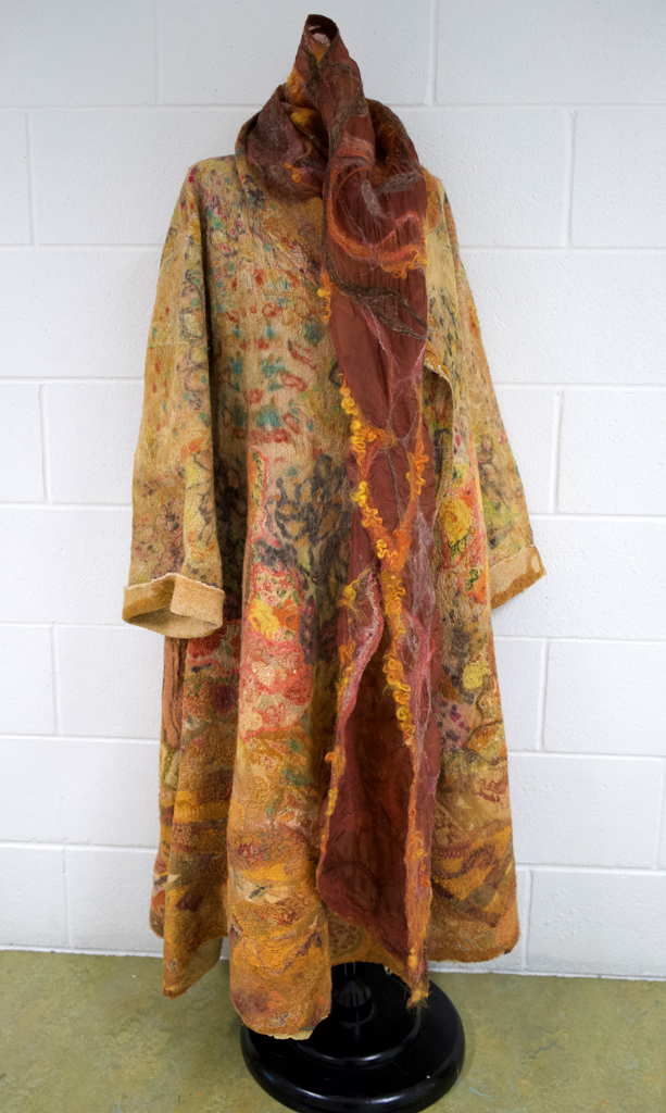 Sun on the Horizon Swing Coat 2, Leeann Kroetsch, Cat Walk III, World of Threads Festival 2023-24.