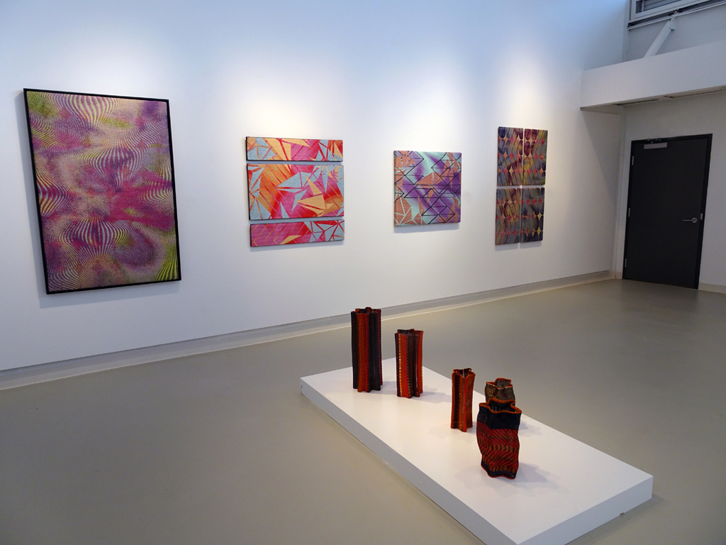 Installation view: Heather Macali, Cosmic Geometry exhibition, World of Threads Festival 