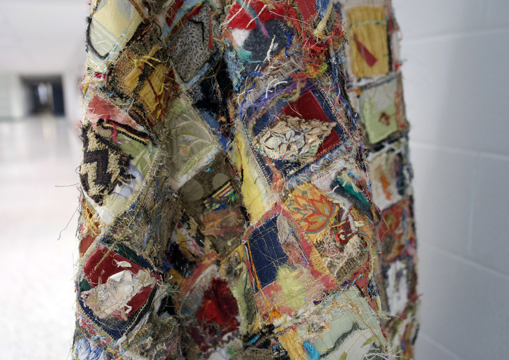 The Travelers Coat, detail, Melanie Siegel, Cat Walk III, World of Threads Festival 2023-24.