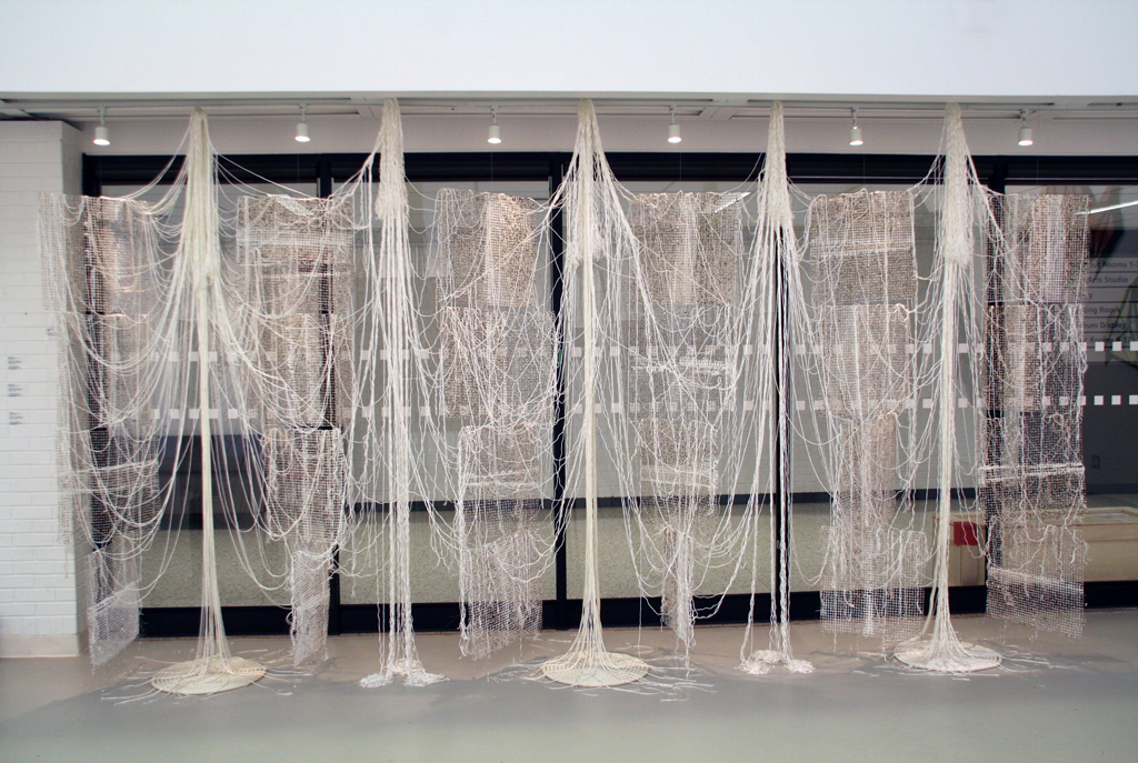 Tethered, Elaine Whittaker, Cosmic Geometry exhibition, World of Threads Festival 2016.