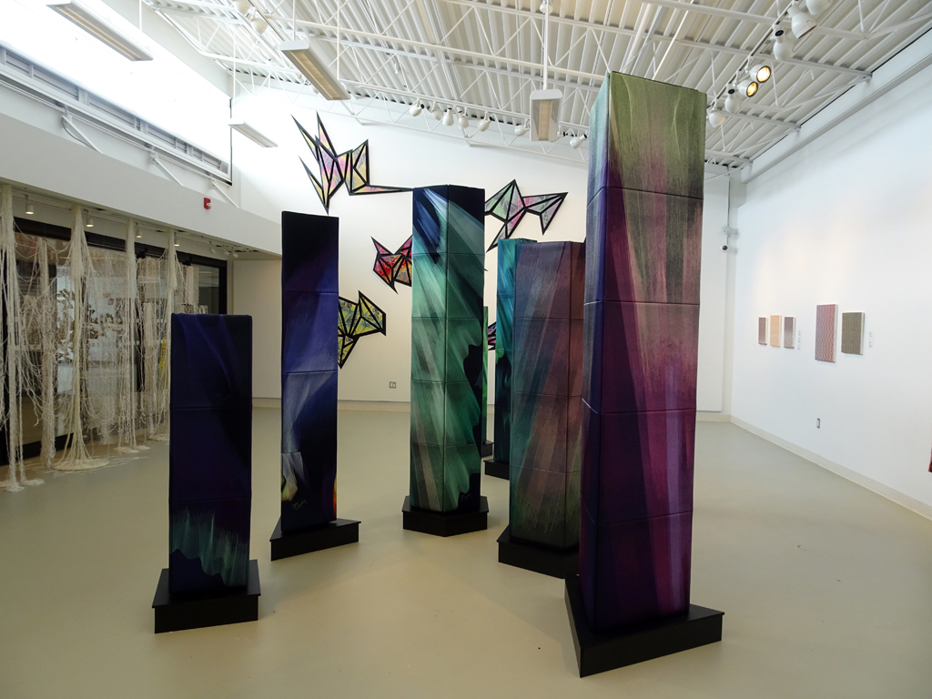 Aurora Towers, Gwen Lowery, Cosmic Geometry exhibition, World of Threads Festival 