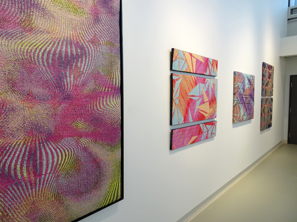 Installation view: Heather Macali, Cosmic Geometry exhibition, World of Threads Festival 
