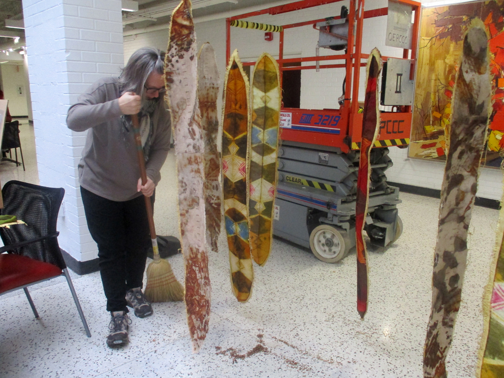 Festival installer: Heidi, doing a little housekeeping, World of Threads Festival 2023-24.