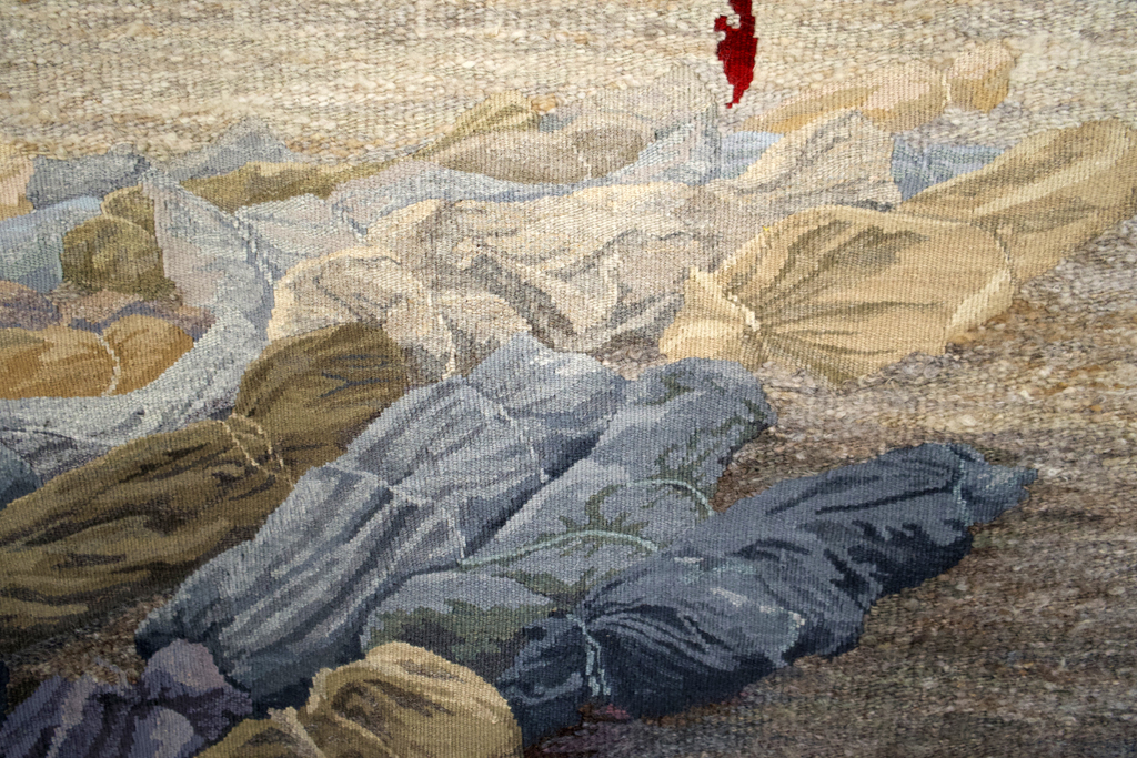 Will it Never End, detail, Barbara Heller, Wings, World of Threads Festival, 2023-24.