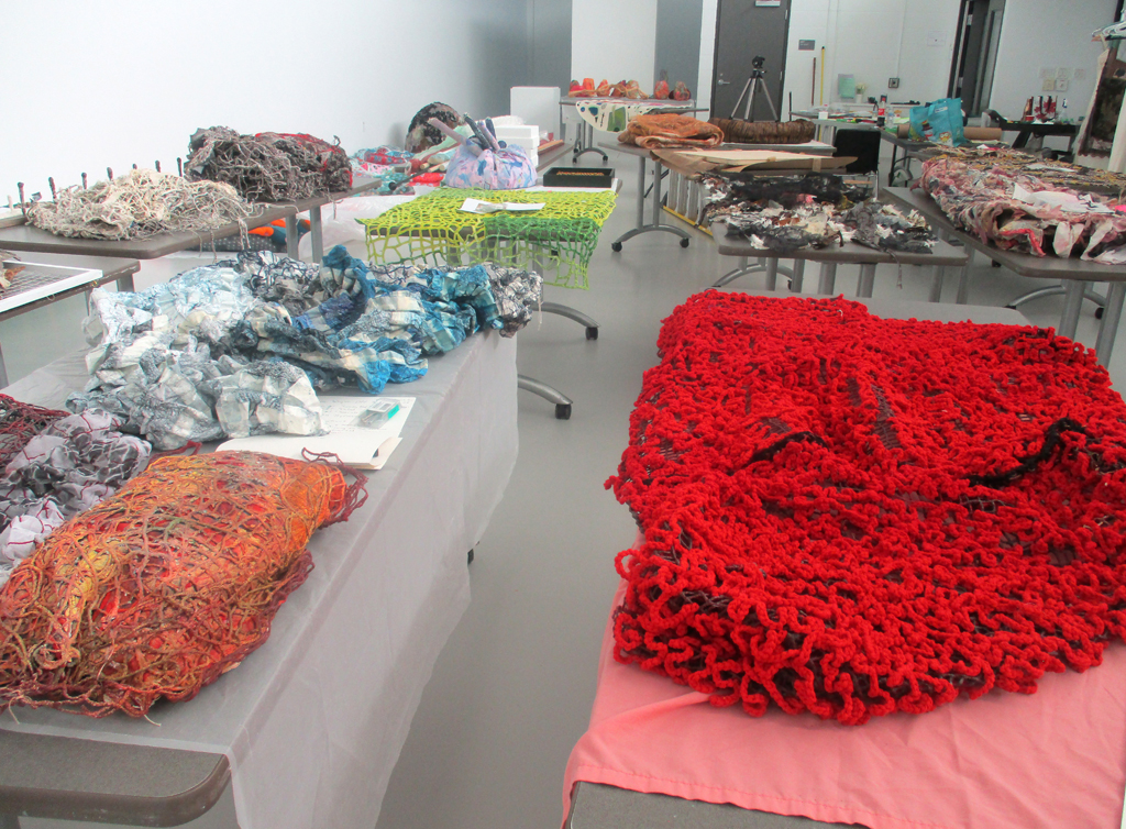 Unpacked artwork ready for installing.