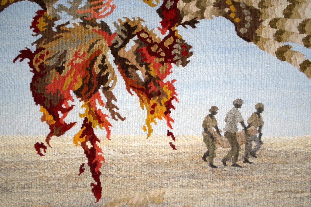 Will it Never End, detail, Barbara Heller, Wings, World of Threads Festival, 2023-24.