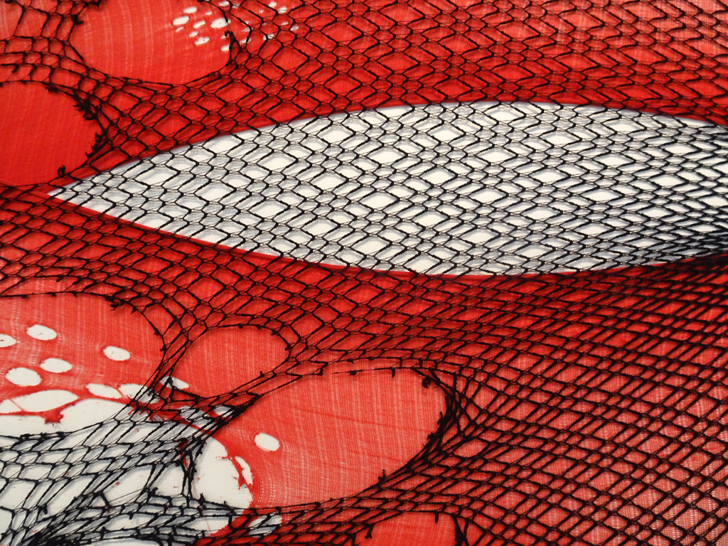 Nine Tales, detail, Joyce Watkins, Cosmic Geometry exhibition, World of Threads Festival 