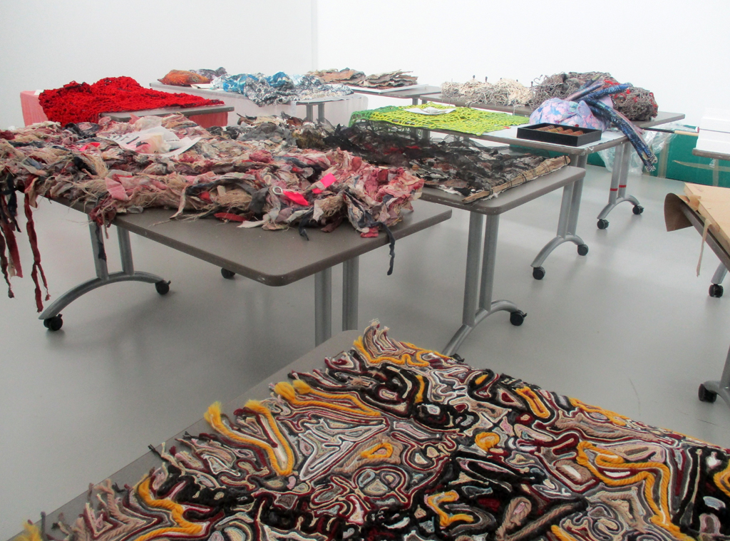 Unpacked artwork ready for installing.