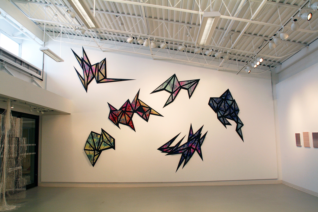 Installation view: Heather Macali, Cosmic Geometry exhibition, World of Threads Festival 2016.