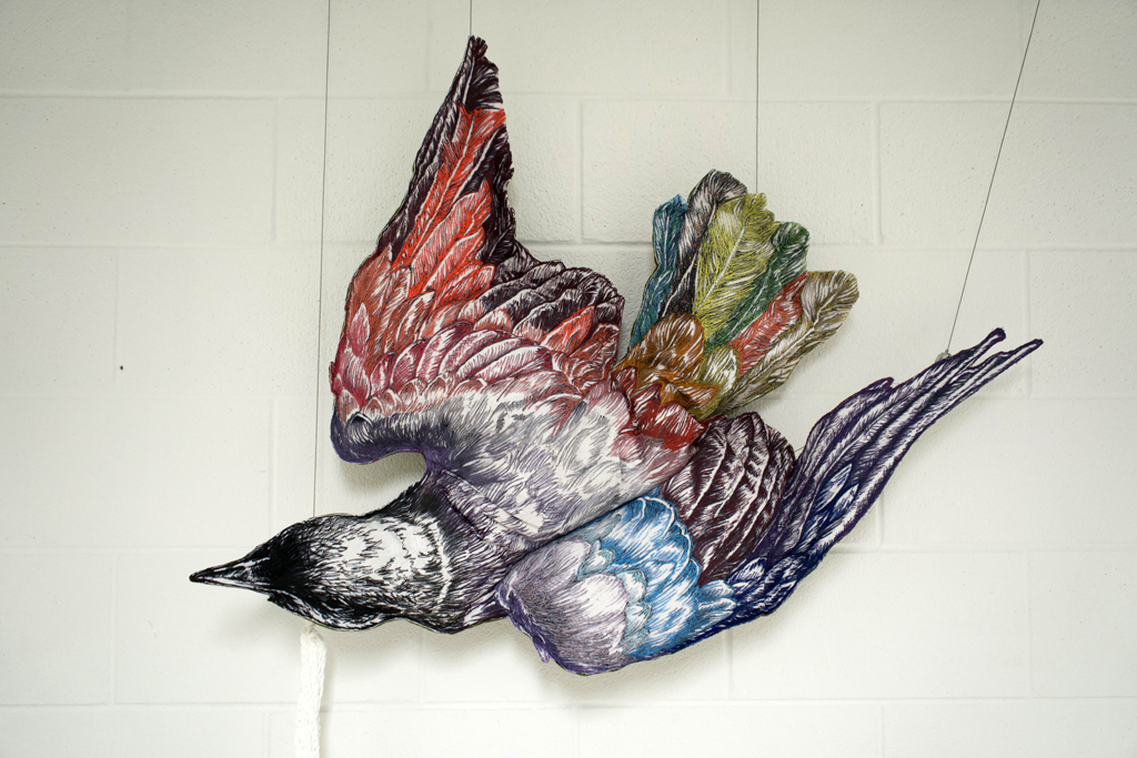 Endangered Cargo, detail, Leisa Rich, Wings, World of Threads Festival, 2023-24.
