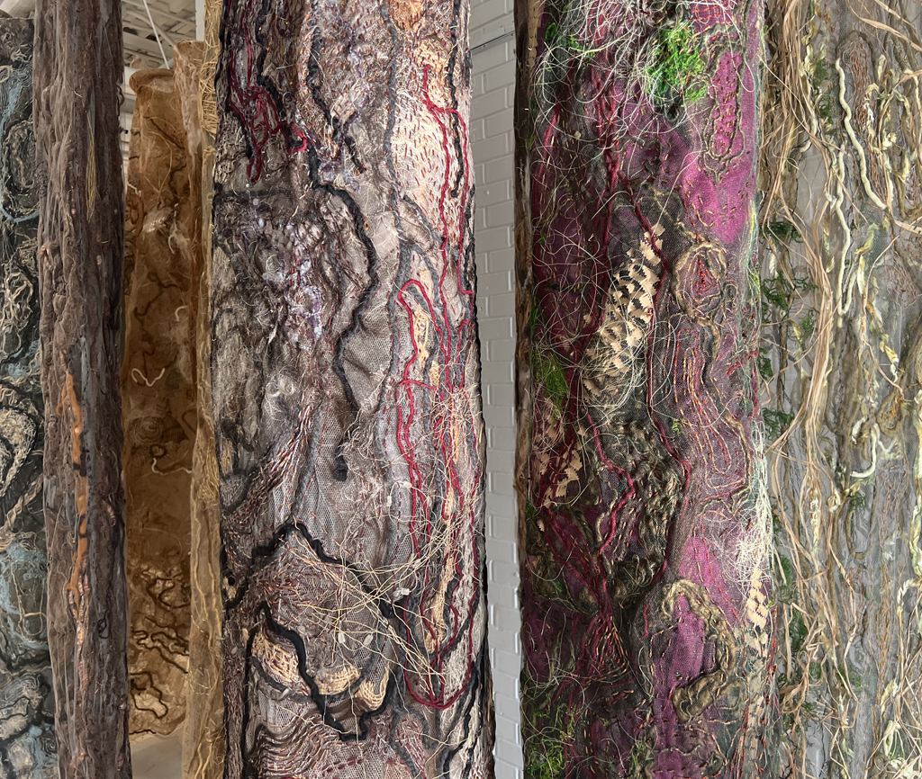 Laurentian Forest, detail, Ixchel Suarez, World of Threads Festival 2023-24.