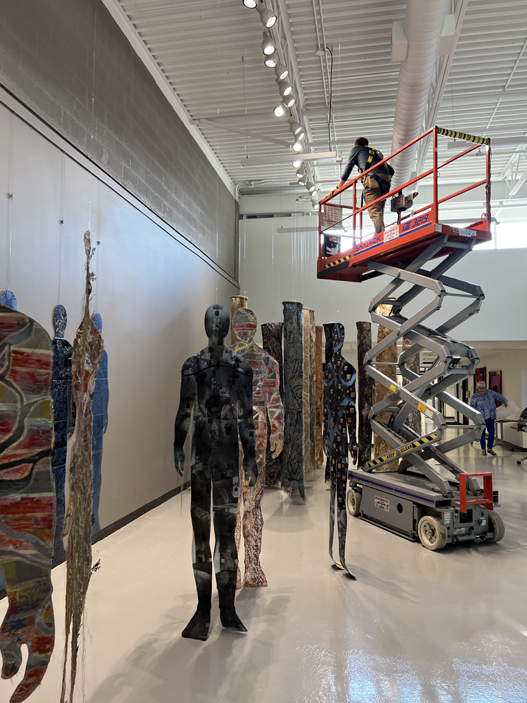 Doing the lighting for the Display Area Gallery, World of Threads Festival 2023-24.