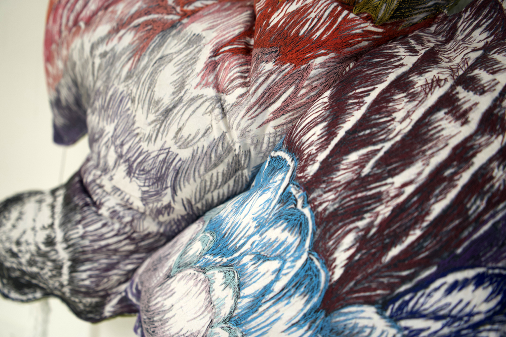 Endangered Cargo, detail, Leisa Rich, Wings, World of Threads Festival, 2023-24.