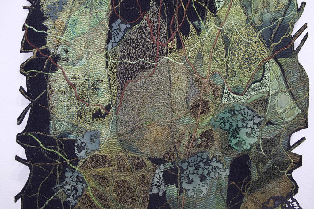 Woven Fortress series, detail, Kate Sellar, Amorphous, World of Threads Festival 2023-24.